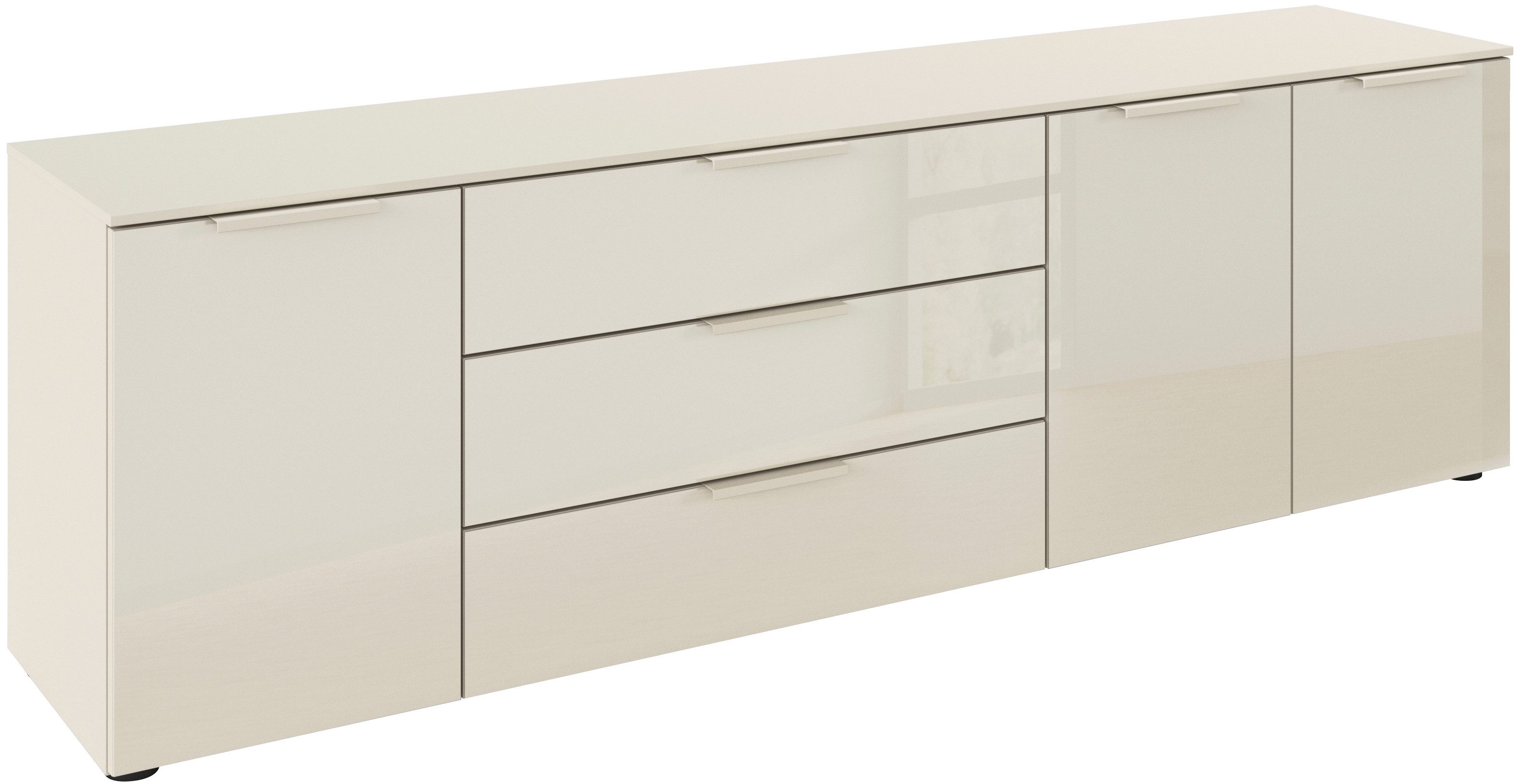 rauch Kombikommode Kommode Türkommode Sideboard Kombikommode FLIPP mit Glasfront (Breite 200 cm mit 2 Einlegeböden), 3-türig mit 3 …