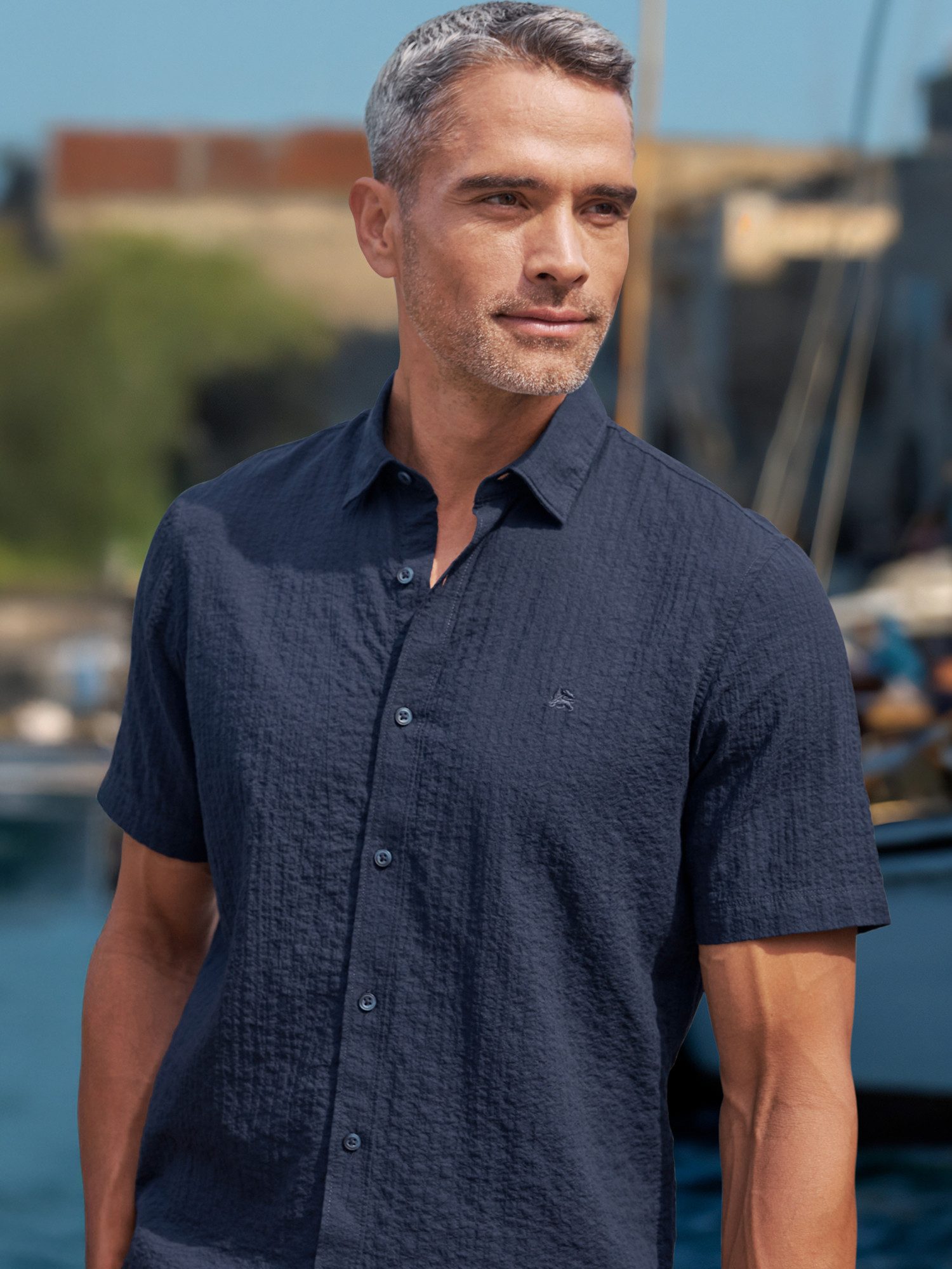 LERROS Kurzarmhemd Kurzarmhemd im Knitterlook