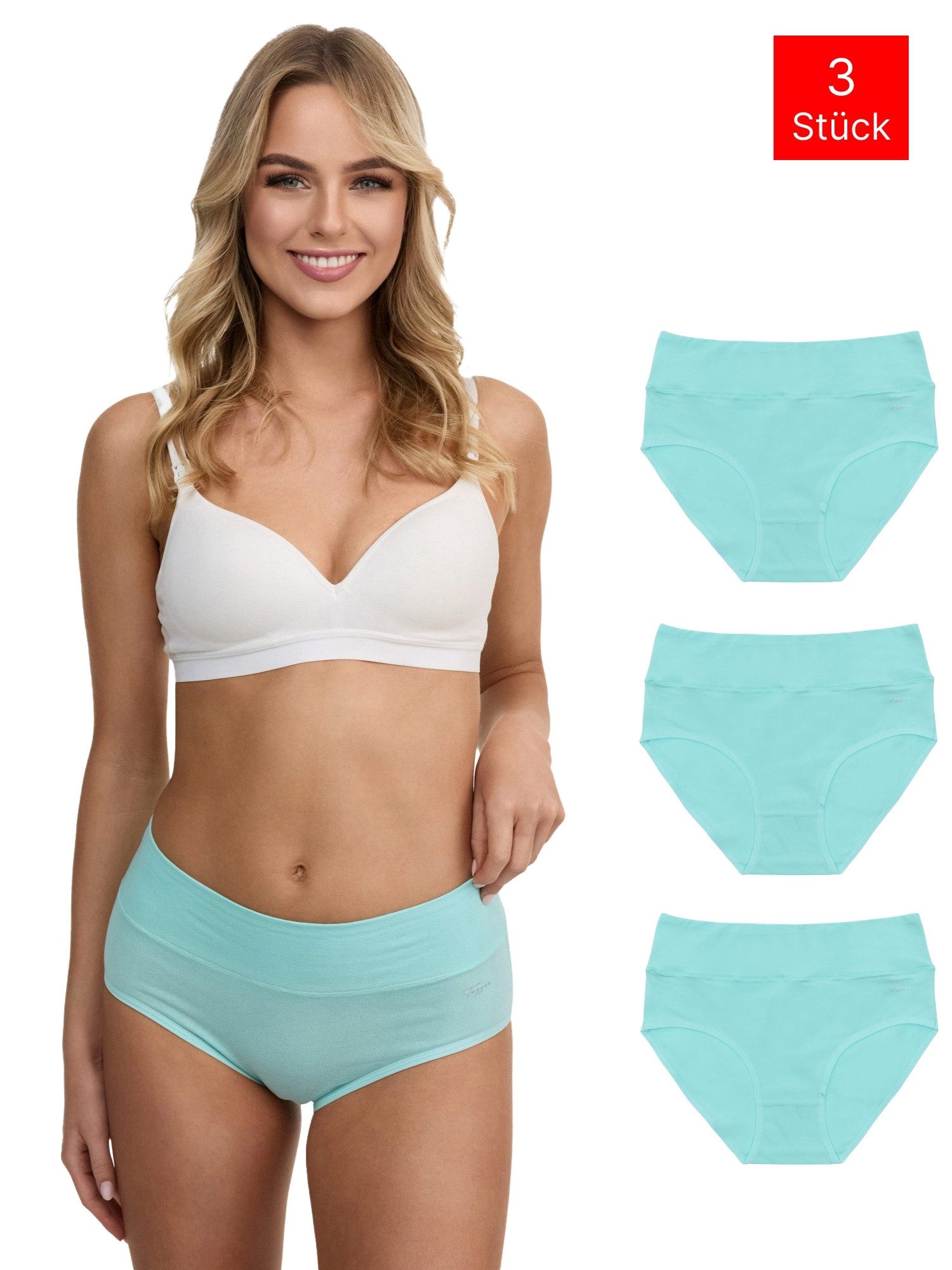 Tazzio Taillenslip 3er-Pack Damen Slip F920 (Packung, 3-St) hoher Bund kasc günstig online kaufen