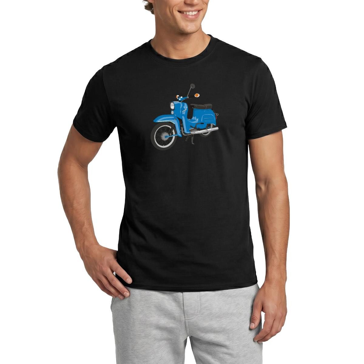 Spreadshirt T-Shirt Vintage Himmelblaue Simson Schwalbe Moped Männer T-Shirt (1-tlg)