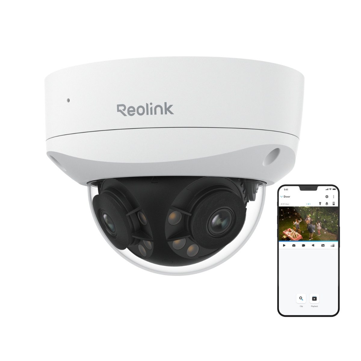 Reolink Überwachungskamera PoE IK10 16MP Ultra HD (Außenbereich, Duo Vandalismusschutz Serie, 180° Panorama, Spotlight-Nachtsicht, Vandalismusschutz, 2-Wege-Audio)