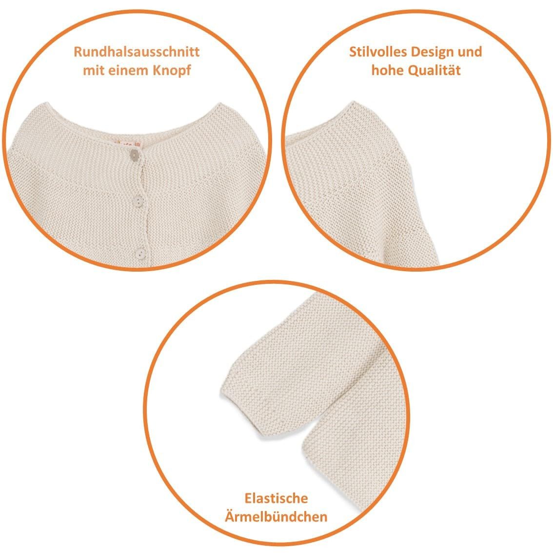 Minora Strickkleid Minora Baby Strickjacke - Cardigan Links für Mädchen und Jungen