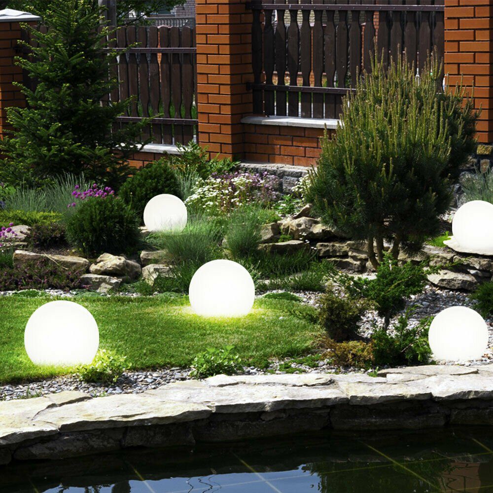 Set Veranda Steck verbaut, Leuchten Gartenleuchte, 3er Solar Außen fest LED etc-shop LED LED-Leuchtmittel