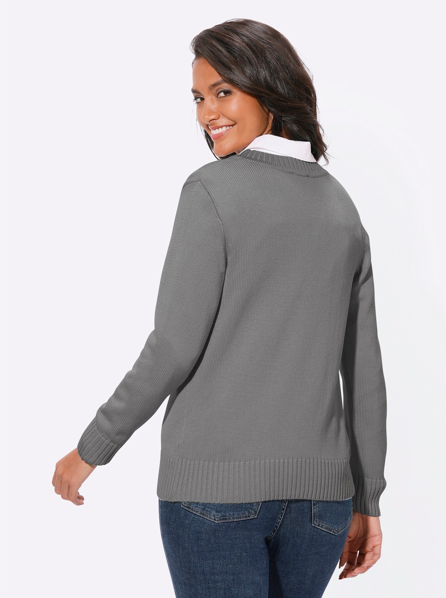 Witt Strickjacke Strickjacke Langarm Materialmix günstig online kaufen
