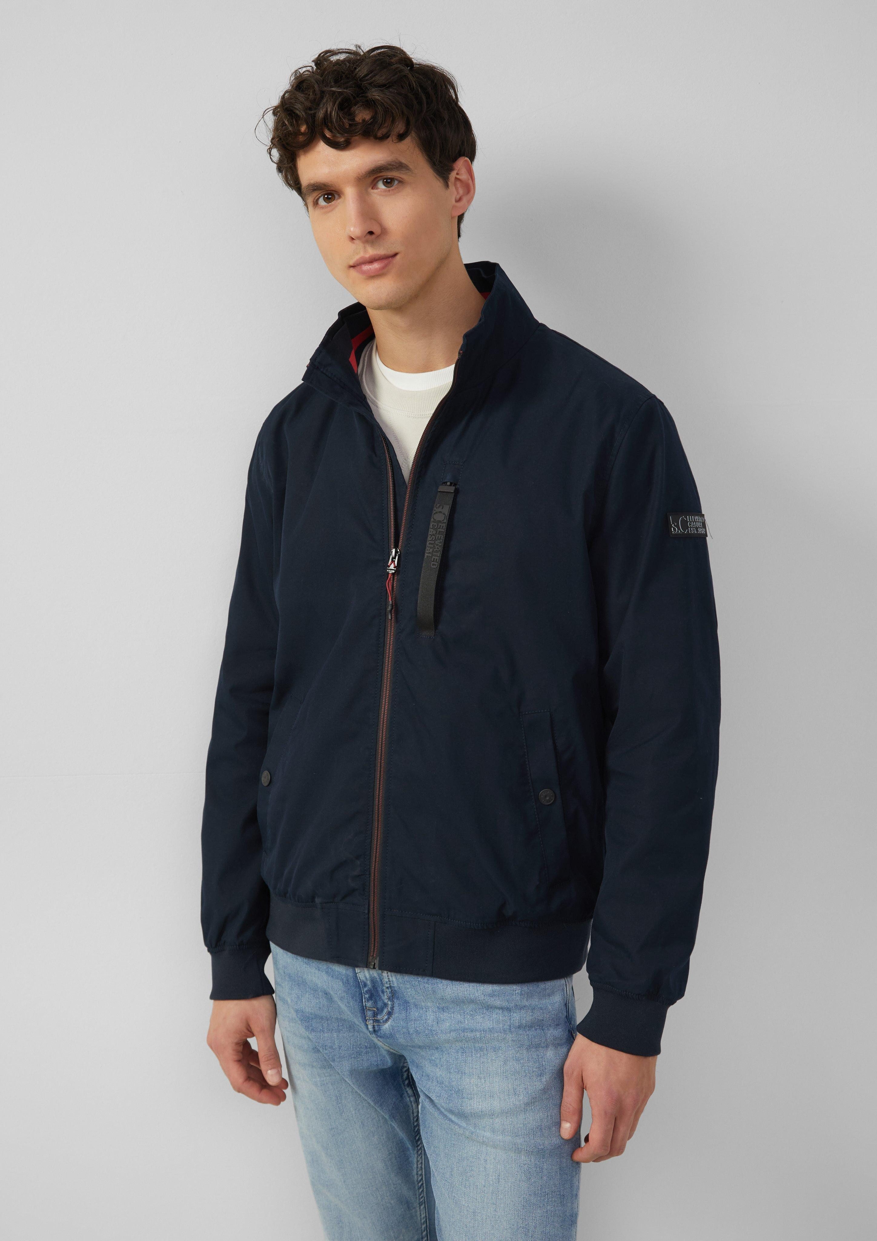 Allwetterjacke Outdoor-Jacke mit Stehkragen und Kontrast-Details