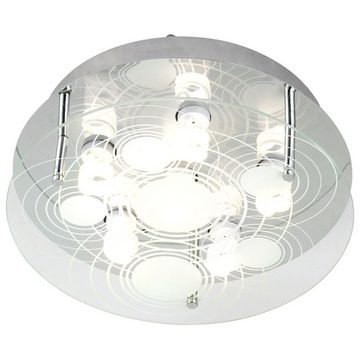 etc-shop LED Deckenleuchte, Leuchtmittel inklusive, Warmweiß, LED Design Decken Leuchte silber Wohn Ess Zimmer Beleuchtung