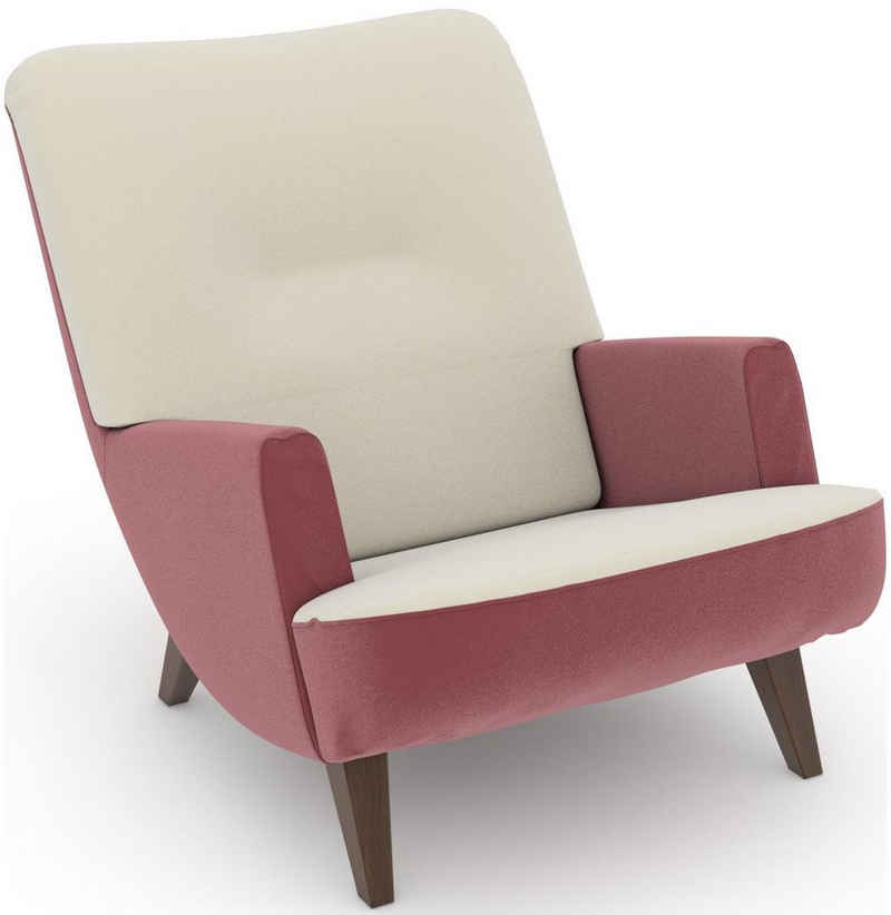 Max Winzer® Loungesessel build-a-chair Borano, im Retrolook, zum Selbstgestalten