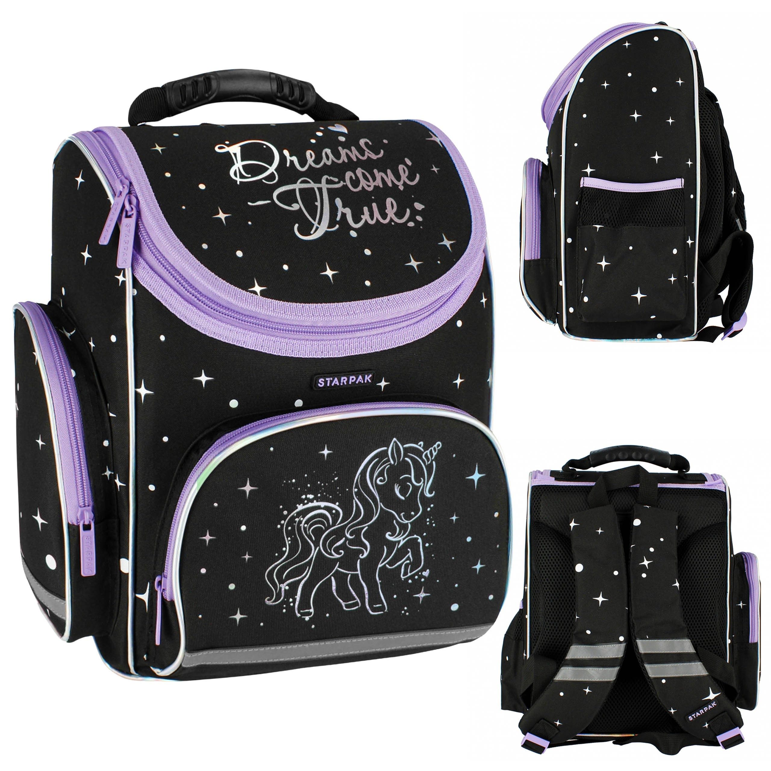 Sarcia.eu Schulrucksack Einhorn holo Schulrucksack für Mädchen, 37x32x22cm, gepolstert