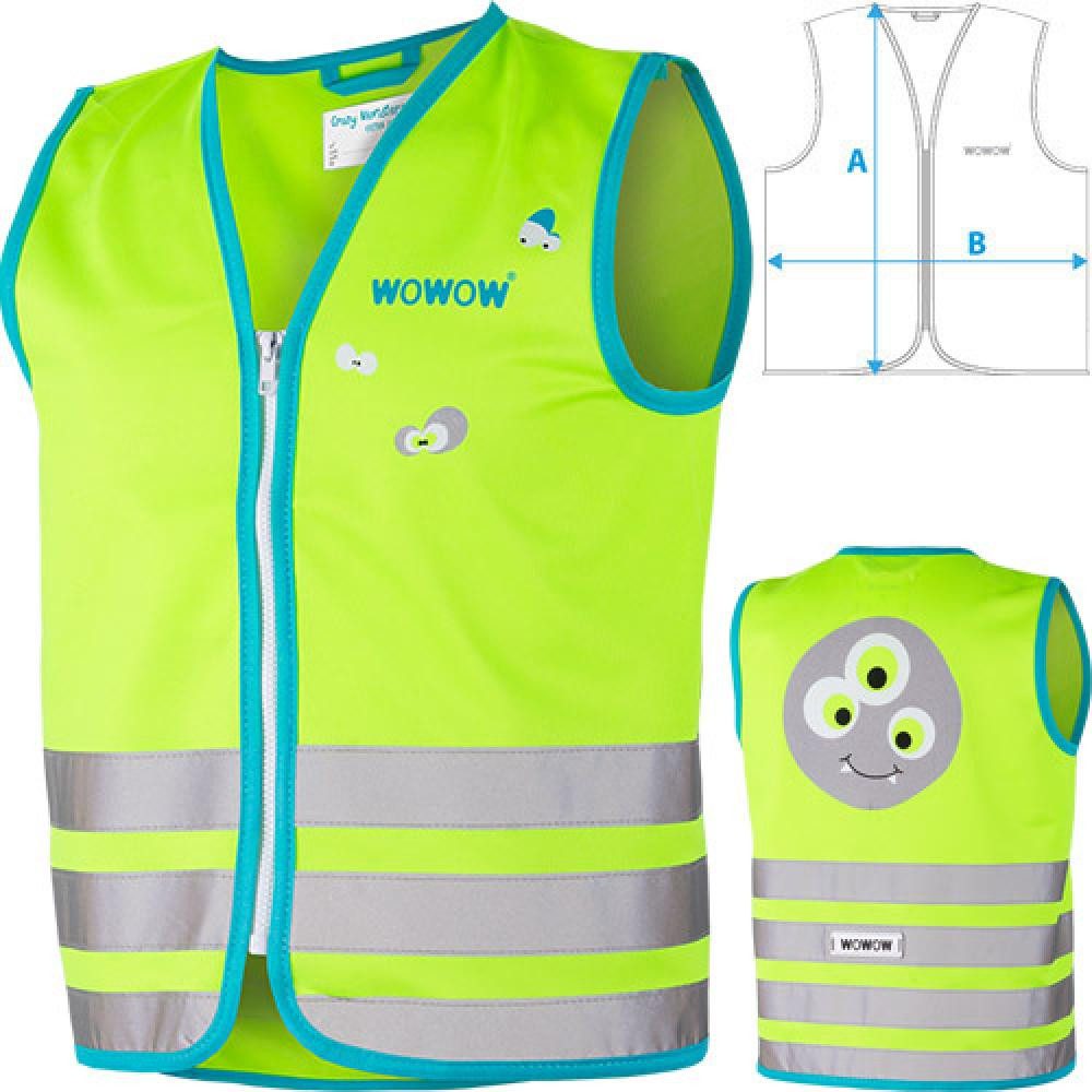 Warnweste WOWOW Sicherheitsweste Crazy Monster Jacket für Kinder Größe L grün 01