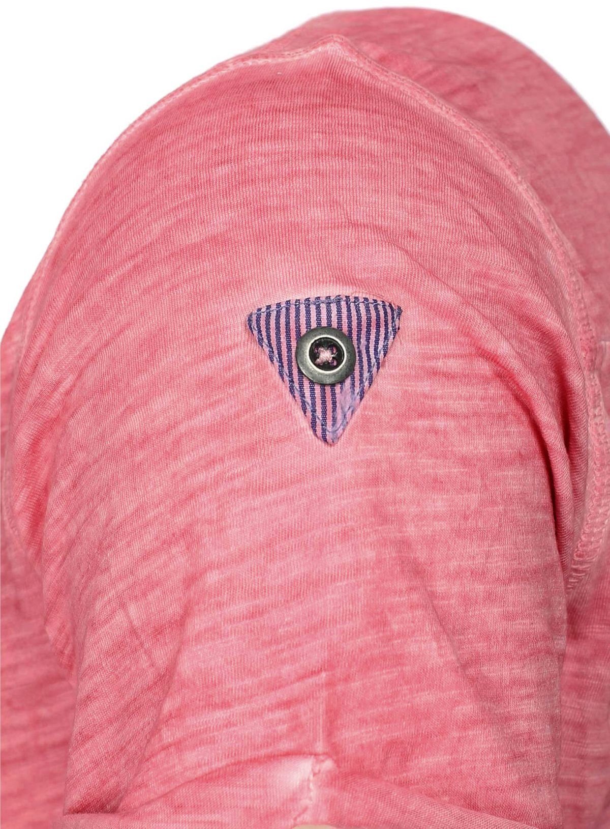 Key Largo T-Shirt für Herren Arena button vintage Look MT00023 mit Knopfleiste unifarben kurzarm slim fit