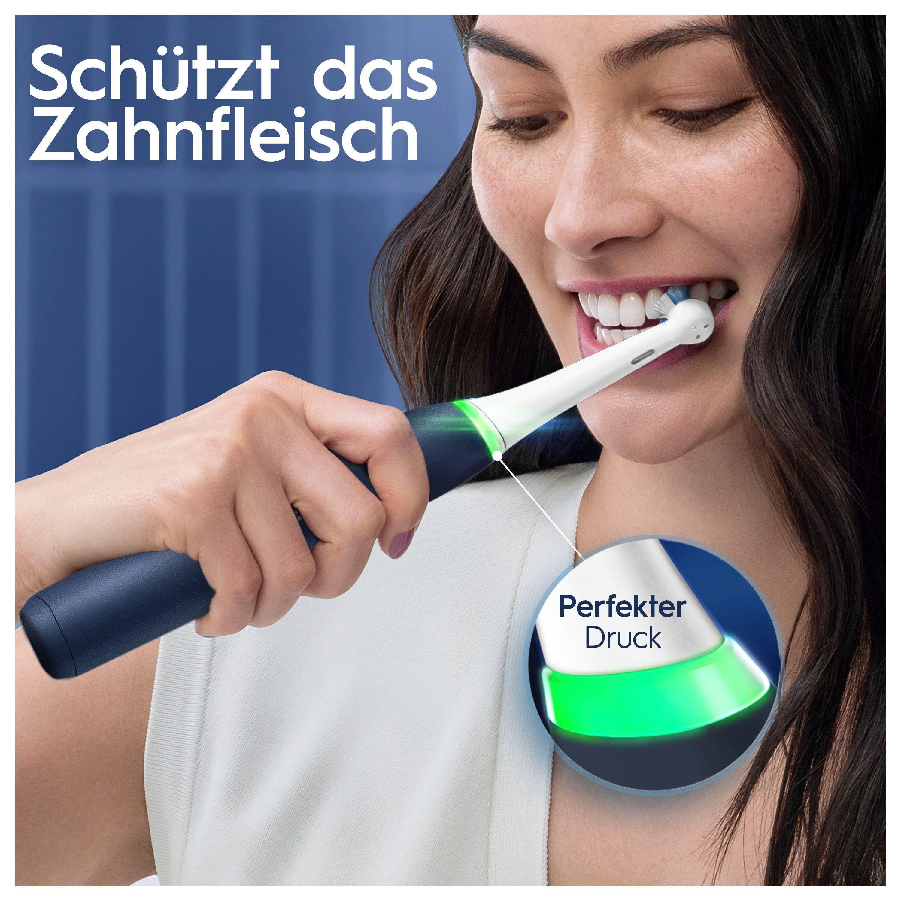 Zahnbürste Magnet-Technologie, mit Braun iO Aufsteckbürsten: Putzmodi, blue Oral-B Reiseetui 2 Display, sapphire 5 St., Elektrische 7,