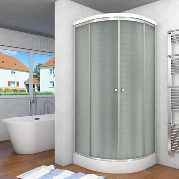 AcquaVapore Komplettdusche Dusche Fertigdusche D10-00M1 Weiß 80x80, Sicherheitsglas ESG, inklusive Duschwanne, Höhenverstellbar, Mit Bauanleitung, Mit Spiegel, Gehärtetes Glas, Inte