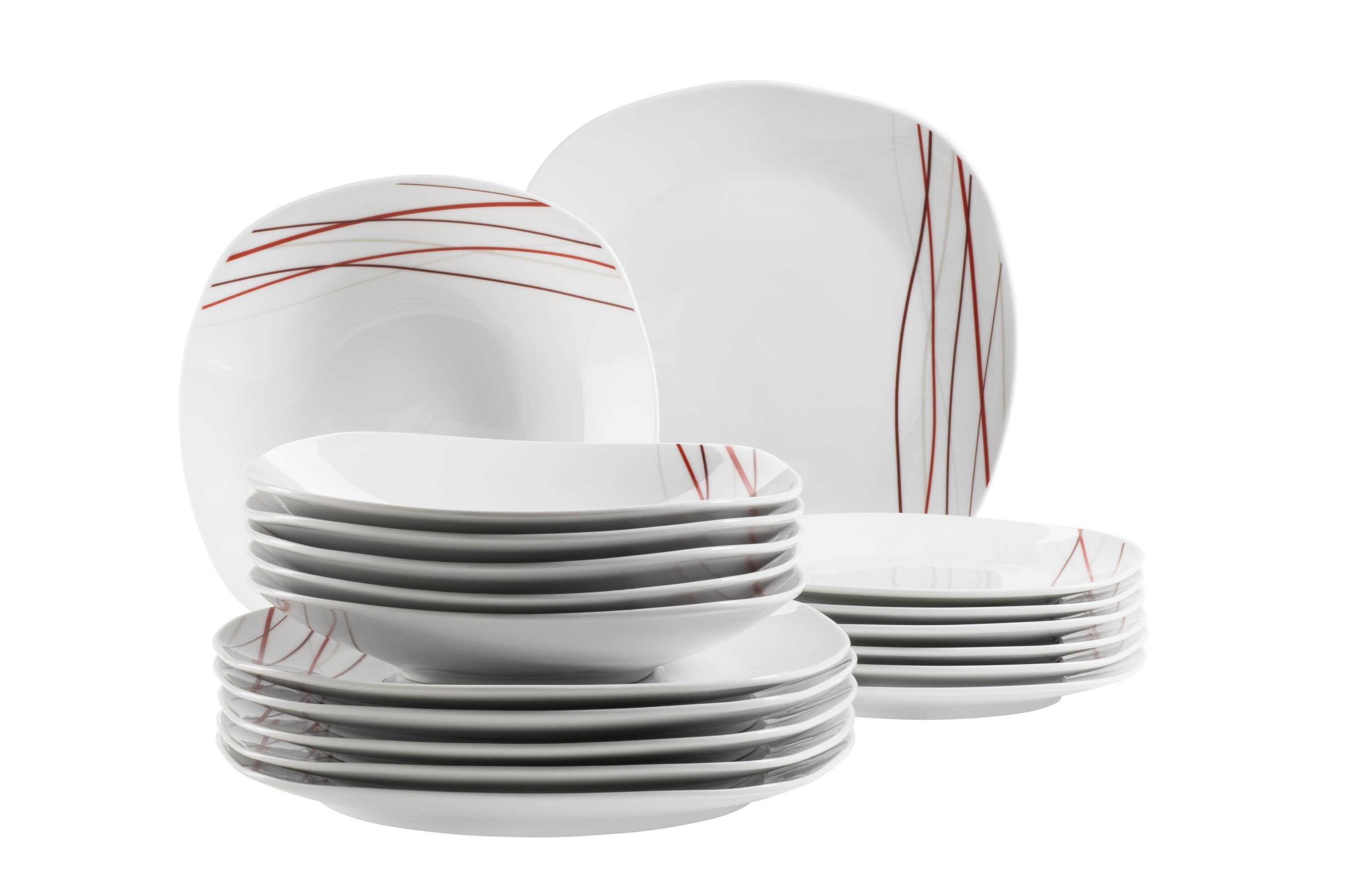 MÄSER Столовый сервиз Sencilla (18-tlg), 6 Personen, Porzellan