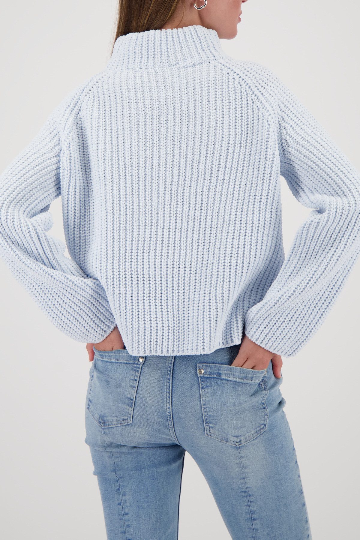 Monari Strickpullover Pullover Basic Chenille Regular fit mit Stehkragen günstig online kaufen