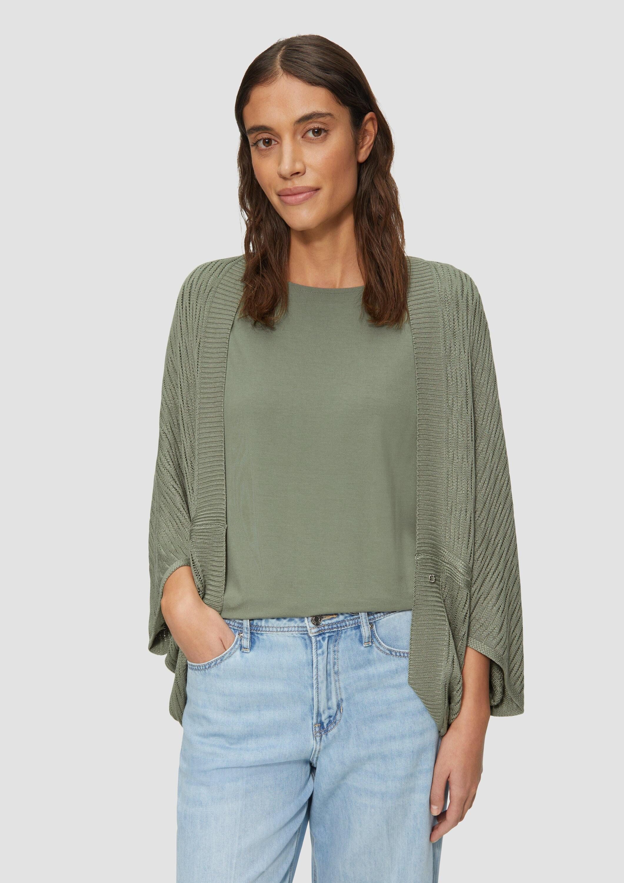 s.Oliver Poncho Indoor-Poncho Strickponcho aus Viskose in Egg Shape