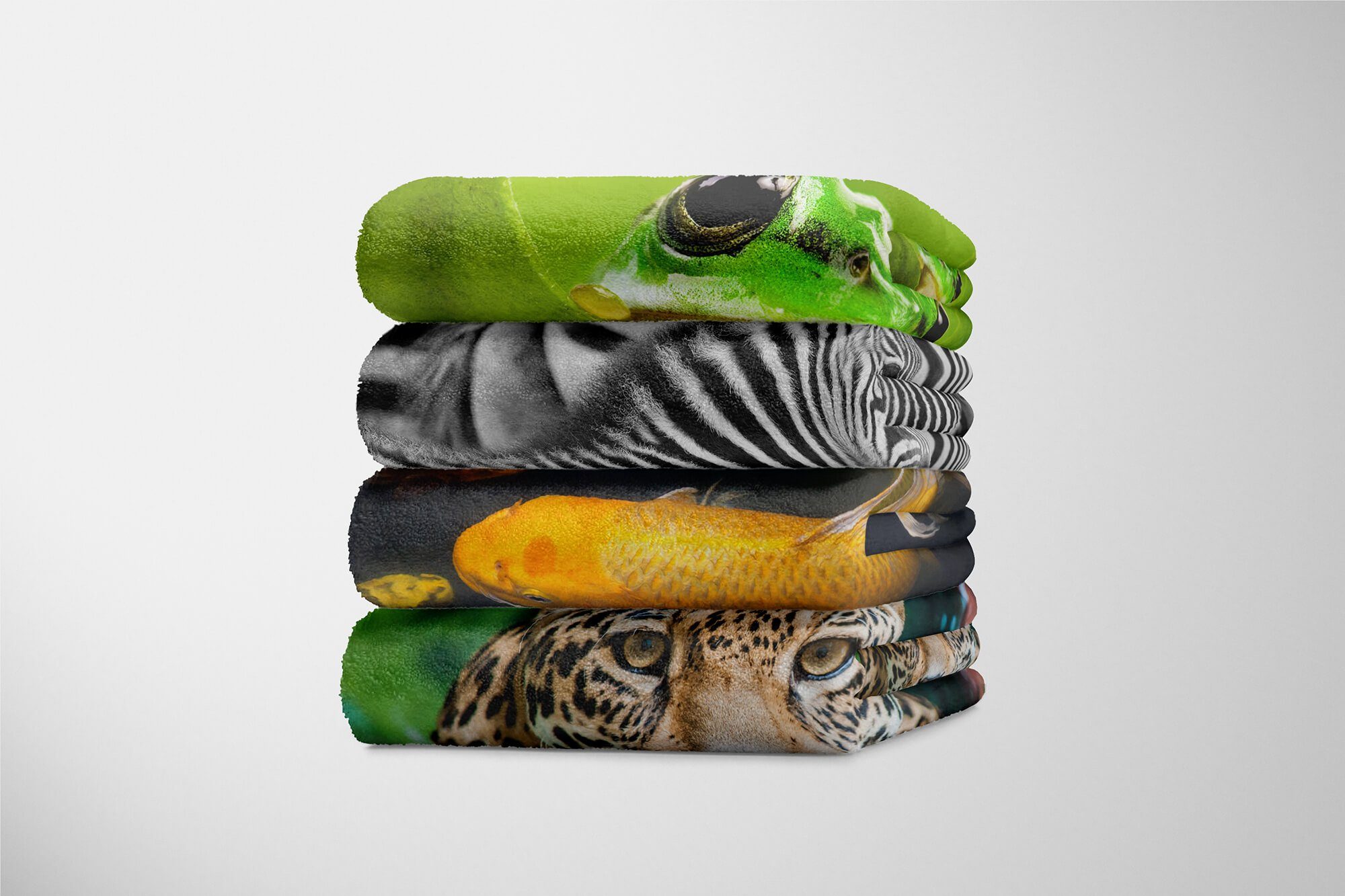 Strandhandtuch Zuchtkarpfen mit Handtuch Baumwolle-Polyester-Mix Handtuch Saunatuch (1-St), Sinus Kuscheldecke Handtücher G, Art Tiermotiv Koi