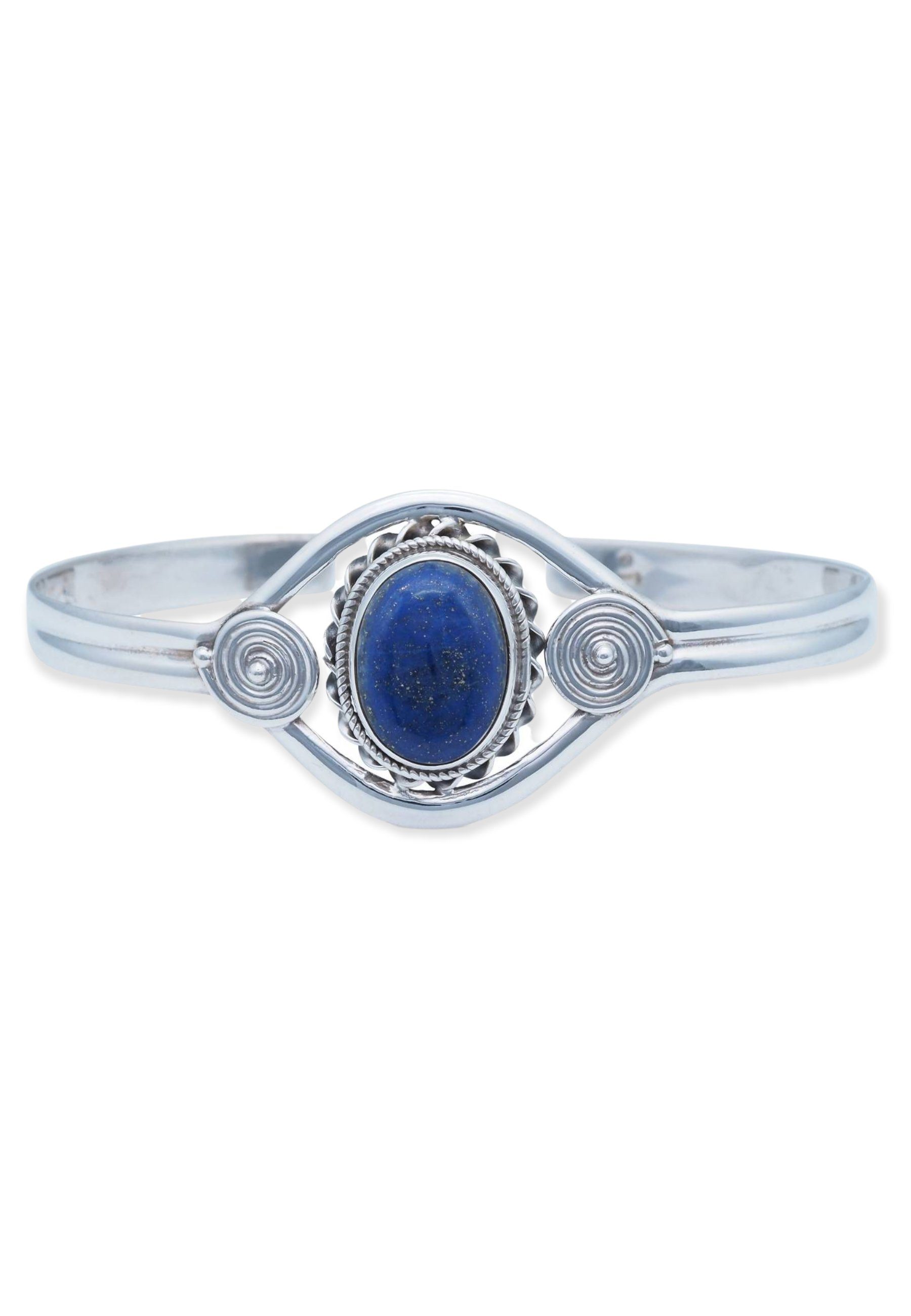 mantraroma Armreif 925er Silber mit Lapis Lazuli