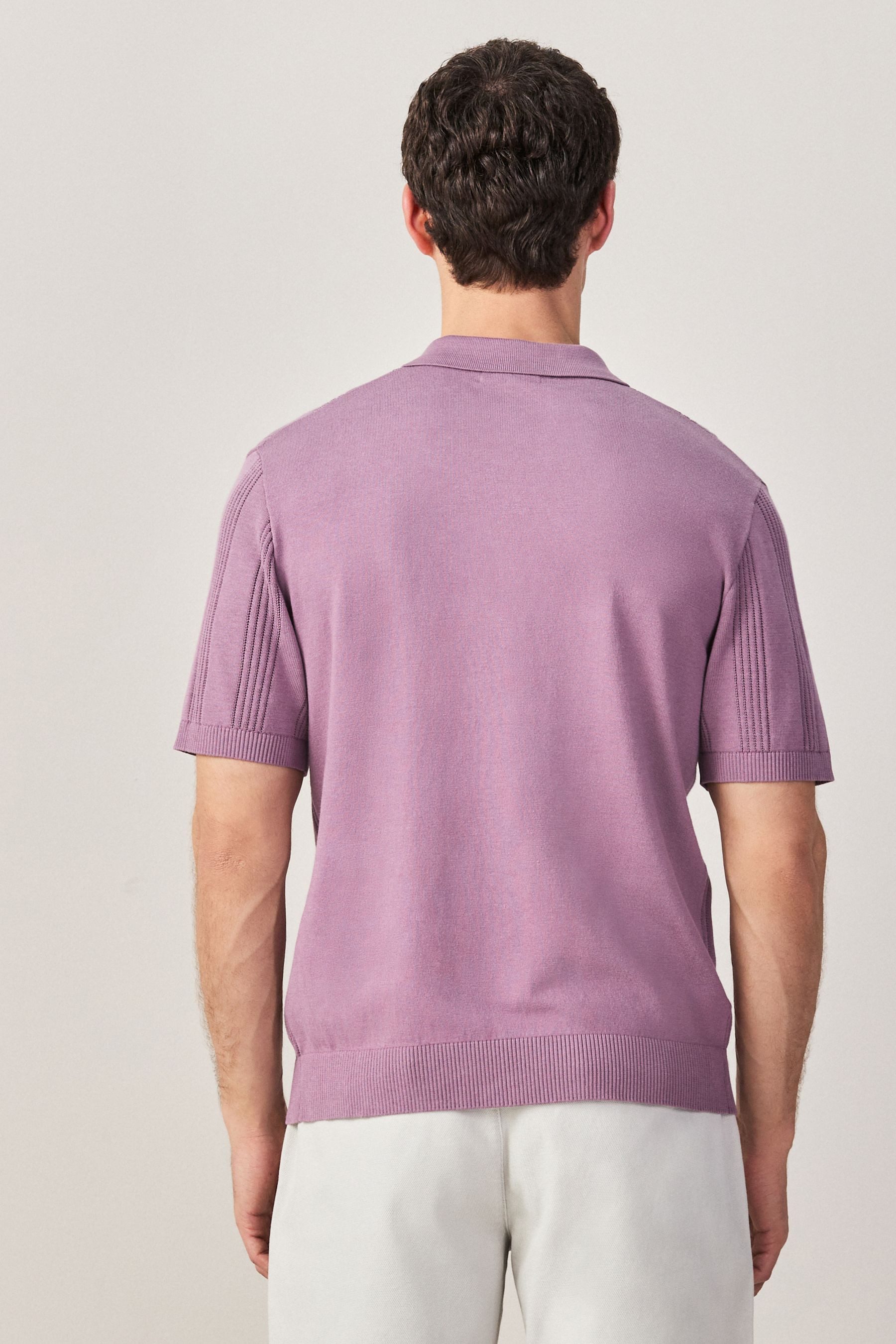 Next Poloshirt Regular Fit Poloshirt aus Strick, Pointelle (1-tlg) günstig online kaufen