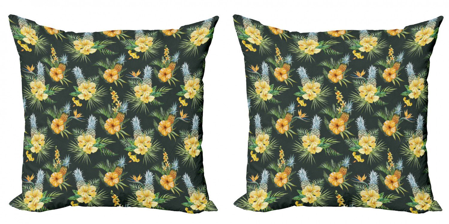 Kissenbezüge Modern Accent Doppelseitiger Digitaldruck, Abakuhaus (2 Stück), Hawaii Tropic-Blumen-Entwurf