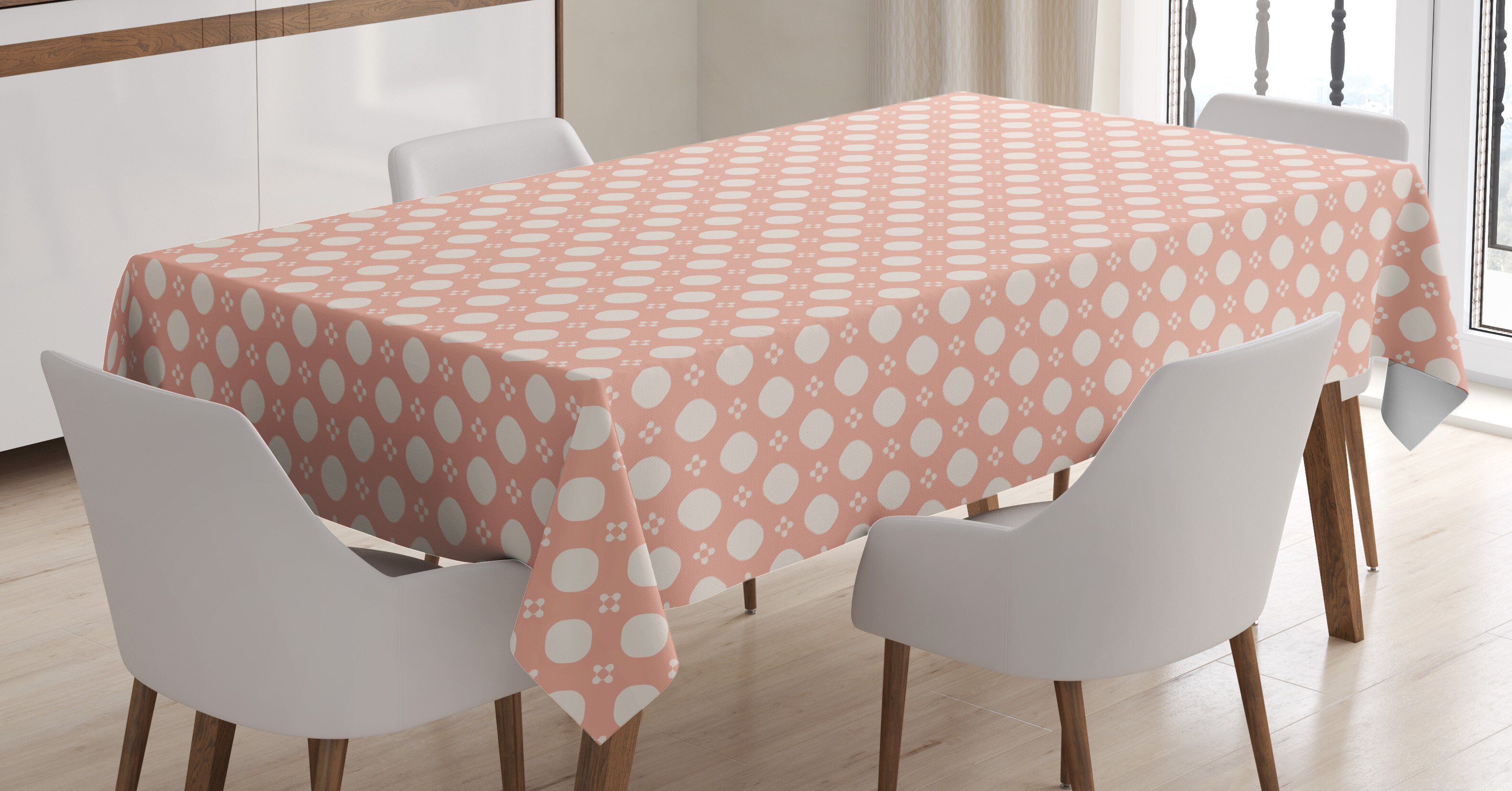 Abakuhaus Tischdecke Farbfest Waschbar Für den Außen Bereich geeignet Klare Farben, Abstrakt Grund Pastellton Shapes | Tischdecken