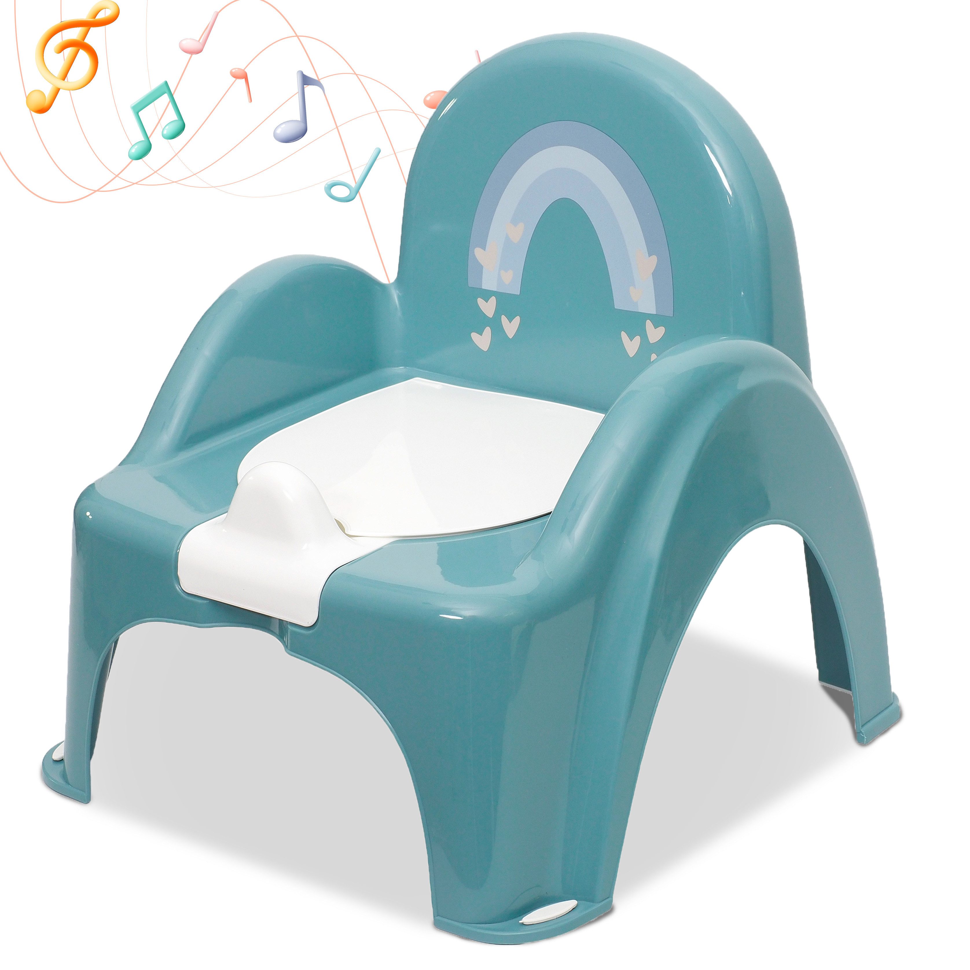 Babykajo Töpfchen mit Musik, (2-tlg), Kinder Töpfchen mit Anti-Rutsch Beschichtung und herausnehmbarem Topf