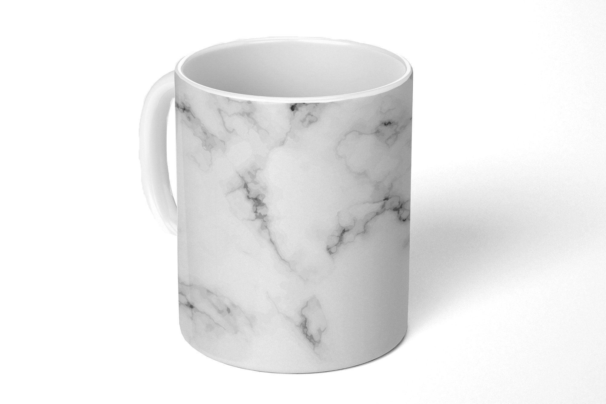 MuchoWow Tasse Marmor - Textur - Grau - Schwarz, Keramik, Kaffeetassen, Teetasse, Becher, Teetasse, Geschenk