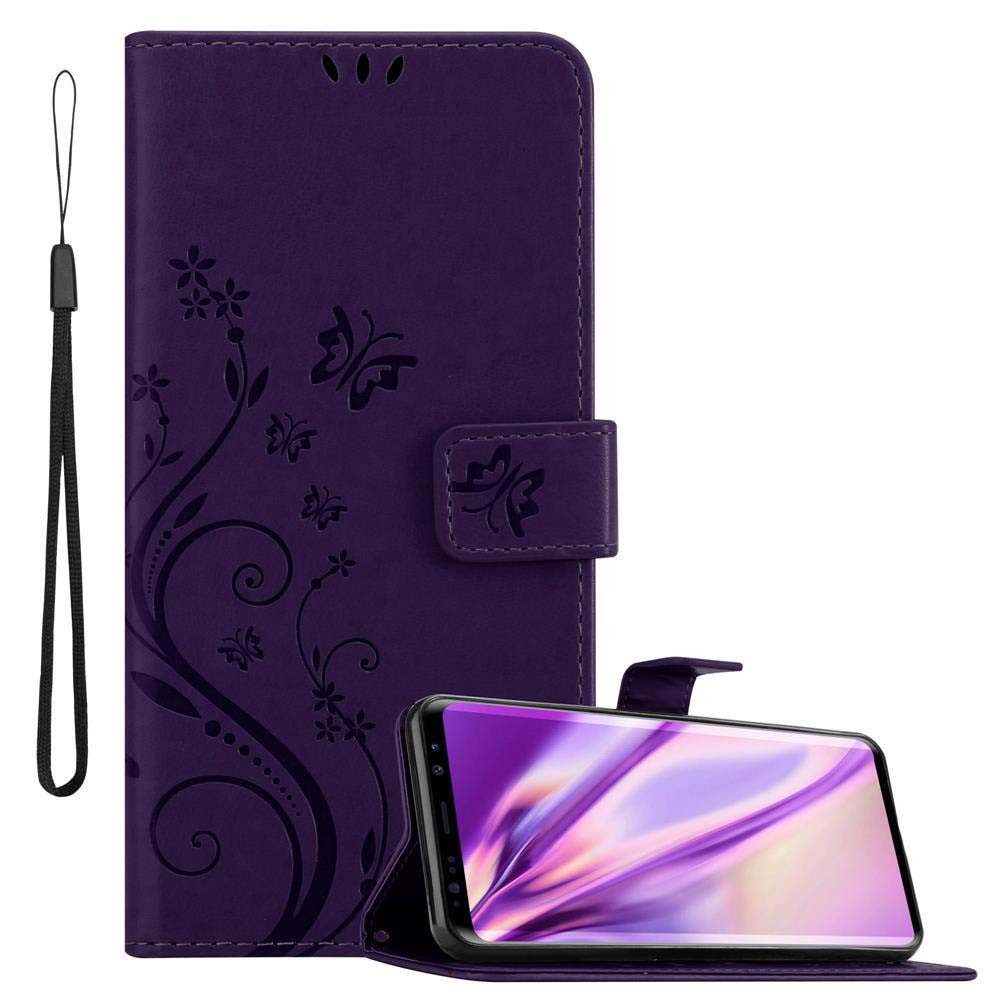 Cadorabo Handyhülle für Samsung Galaxy S9 Hülle Samsung Galaxy S9, Hülle Schutzhülle Blumen Flower mit Standfunktion Kartenfach Magnet