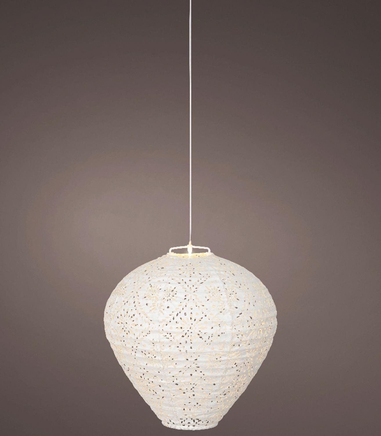Kaemingk LED Solarleuchte Laterne SOLARIA, Weiß, Kunststoff, LED fest integriert, Solarbetrieben, Ø 30 x H 28 cm