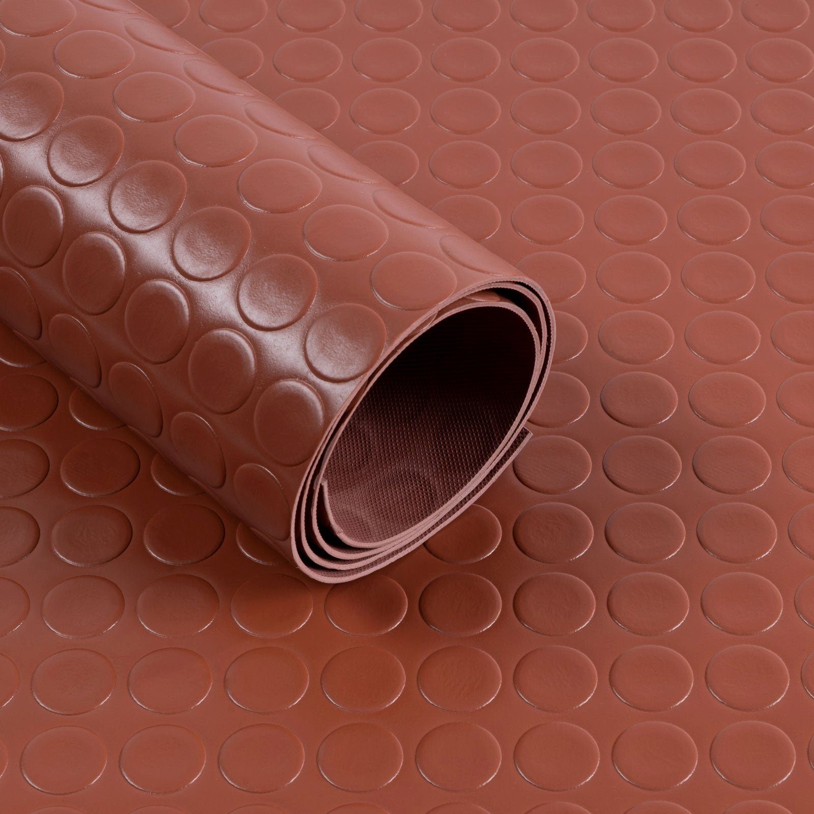 Bodenschutzmatte Noppen, Terracotta Farben Stärke viele 2mm, Kubus PVC-Bodenbelag, Große