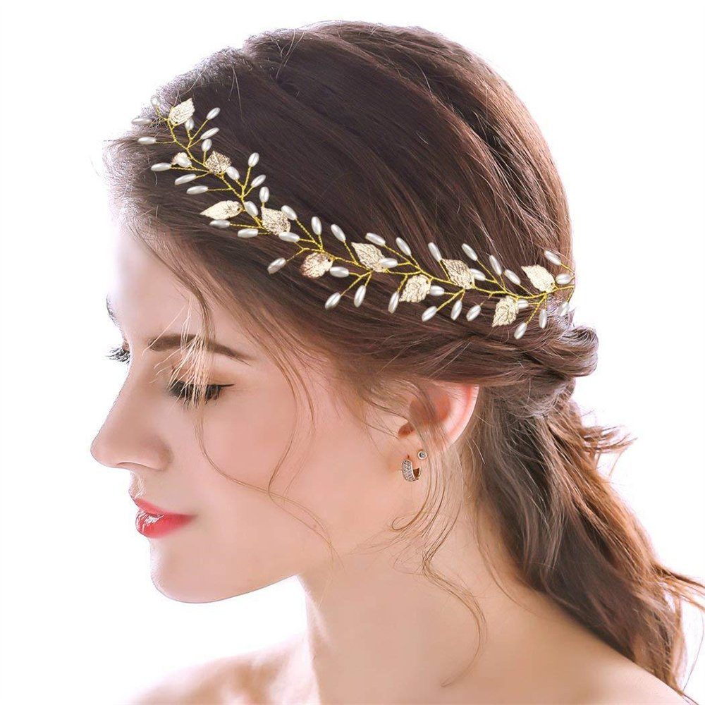 Gold Crest Diadem Glänzende Haarkette, langes Haargummi, Haarschmuck für Mädchen (1-tlg)