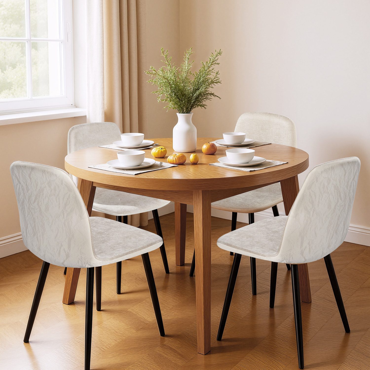 VASAGLE Esszimmerstuhl Metallbeine, verstellbare Füße, pflegeleicht (6 St), günstig online kaufen