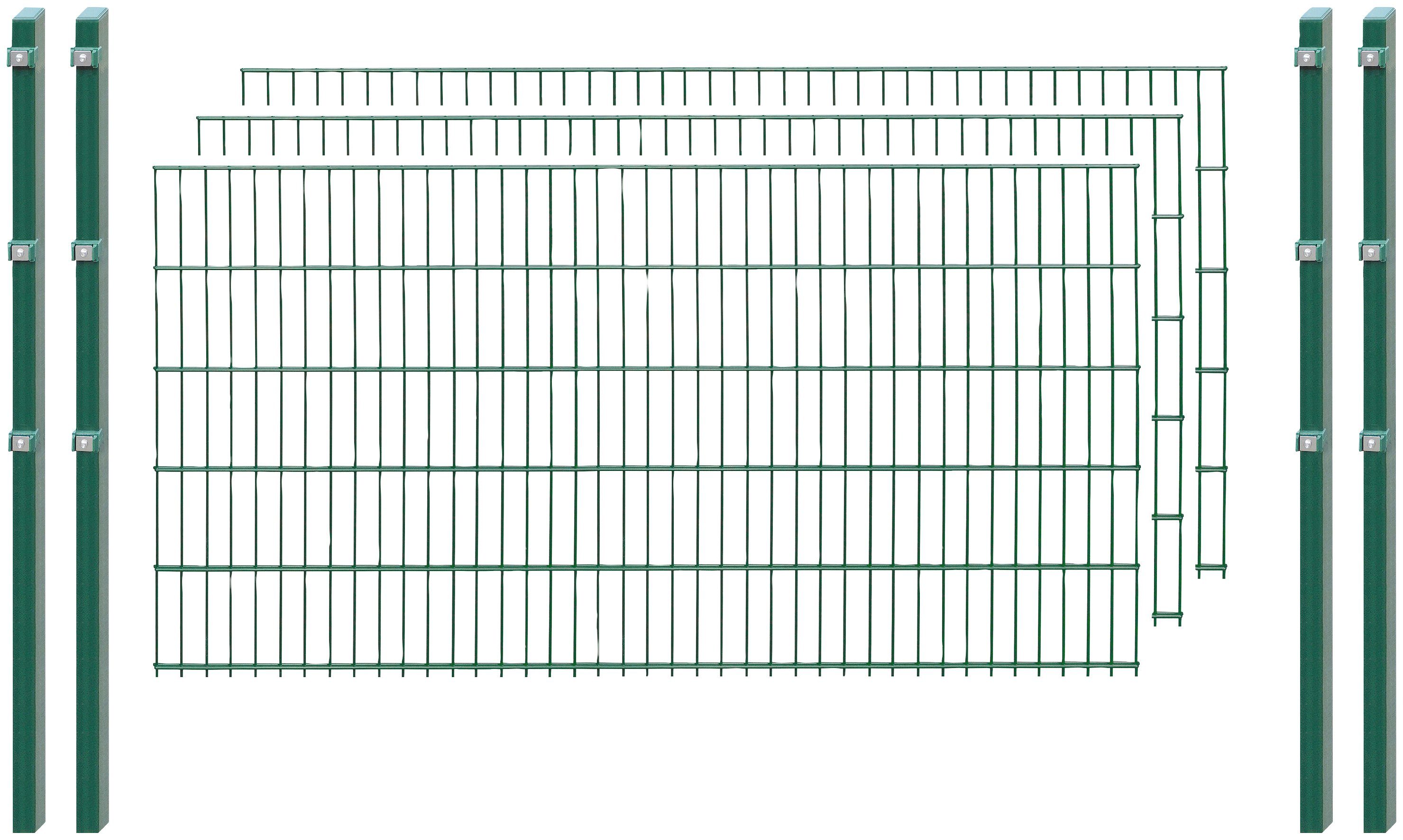 Arvotec Doppelstabmattenzaun 0013-0094-006, (Set), 103 cm hoch, 3 Matten für 6 m, 4 Pfosten grün Rabatt: 7 %