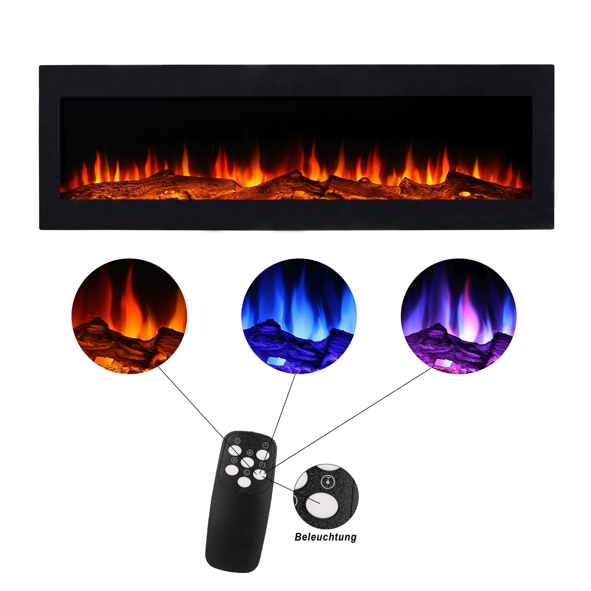 El Fuego Elektrokamin Kamin Wandkamin Elektrokamin Einbaukamin MERAN/Bozen günstig online kaufen