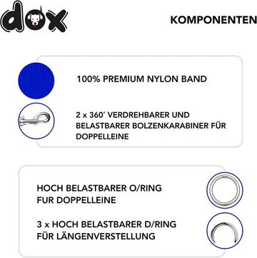 DDOXX Hundeleine Hundeleine Nylon, 3fach verstellbar, 2m, Schlepp-Lauf-Leine