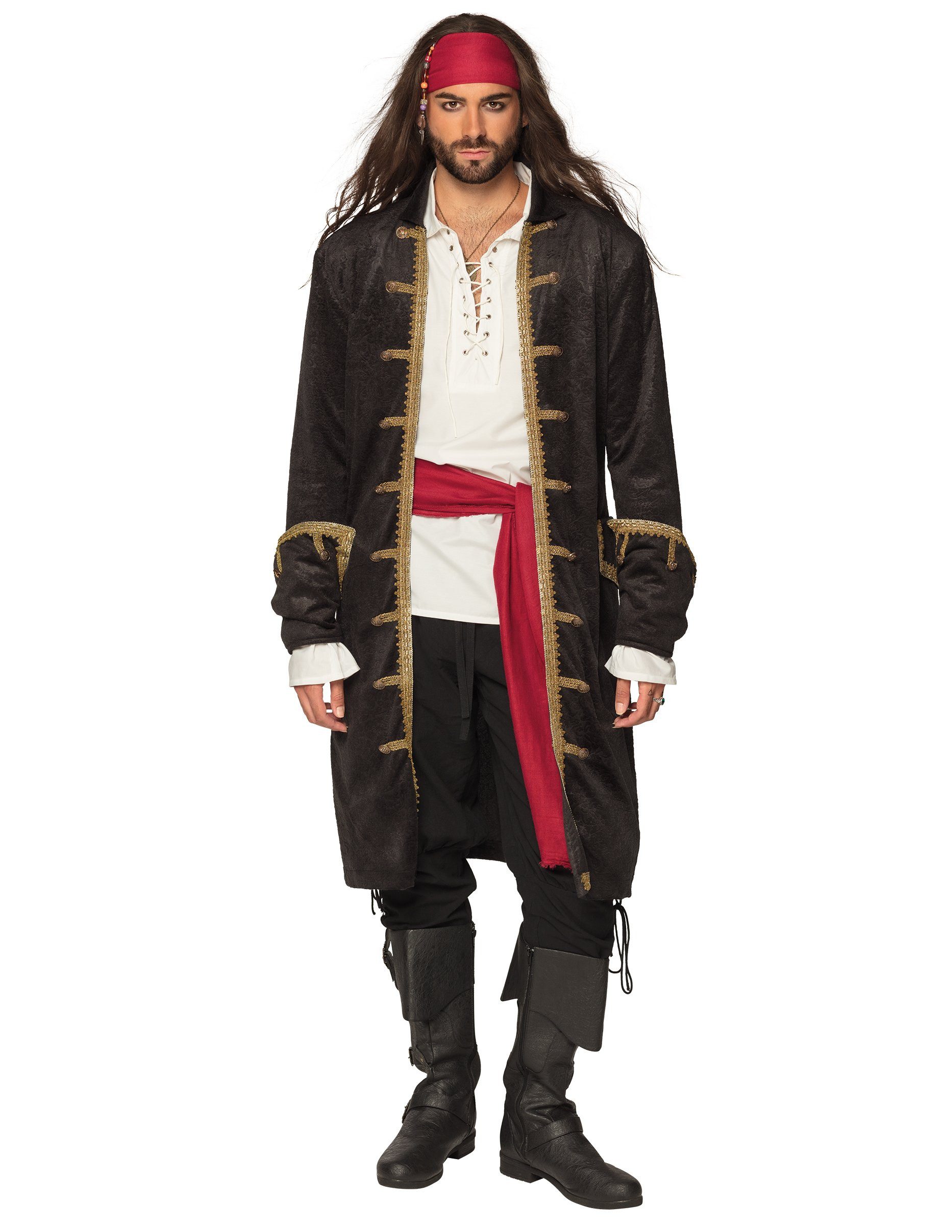 Boland Piraten-Kostüm Piratenjacke für Erwachsene schwarz-gold günstig online kaufen