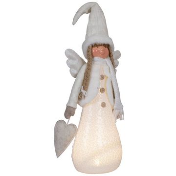 Christmas Paradise Weihnachtsfigur Dekofigur Engel 44cm (59cm) mit LED, (Dekofiguren, 2 St., im Set), Weihnachten, silber-weiß