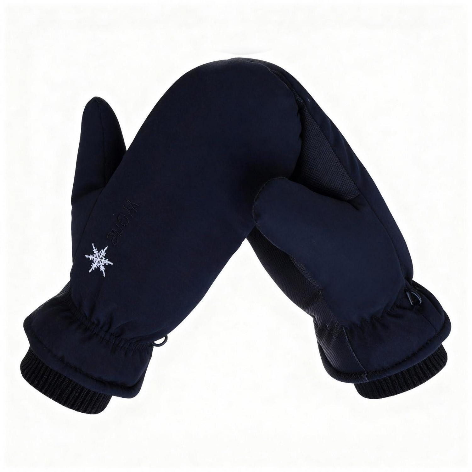 LuxusKollektion Skihandschuhe Fäustlinge Damen Herren Winter Thermo Touchscreen Schwarz (1-St)