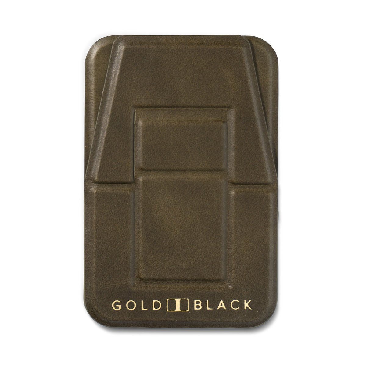 Smartphone-Halterung GOLDBLACK MagFlex Leder Handy Ständer Luxe grün mit Fingerhalter