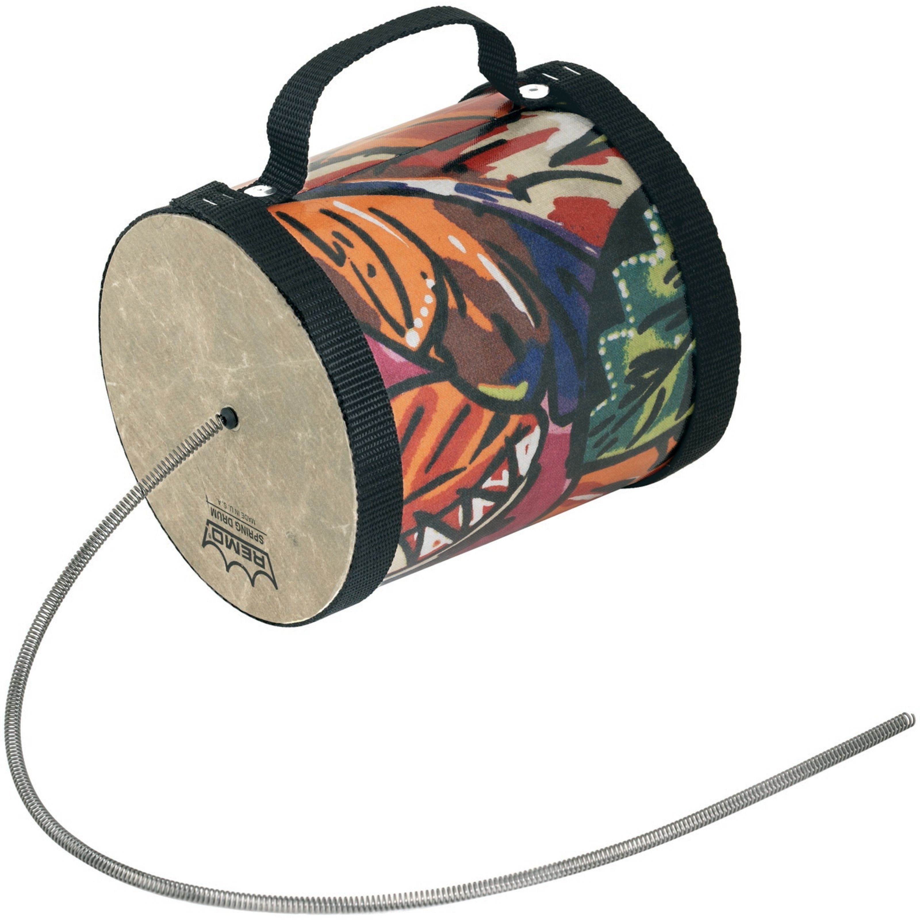 Remo Trommel,Spring Drum Trilok Gurtu 5"x5" SP-0505-09 Tropical Leaf, Percussion, Ritual Percussion, Spring Drum Trilok Gurtu 5"x5" SP-0505-09, Tropical Leaf