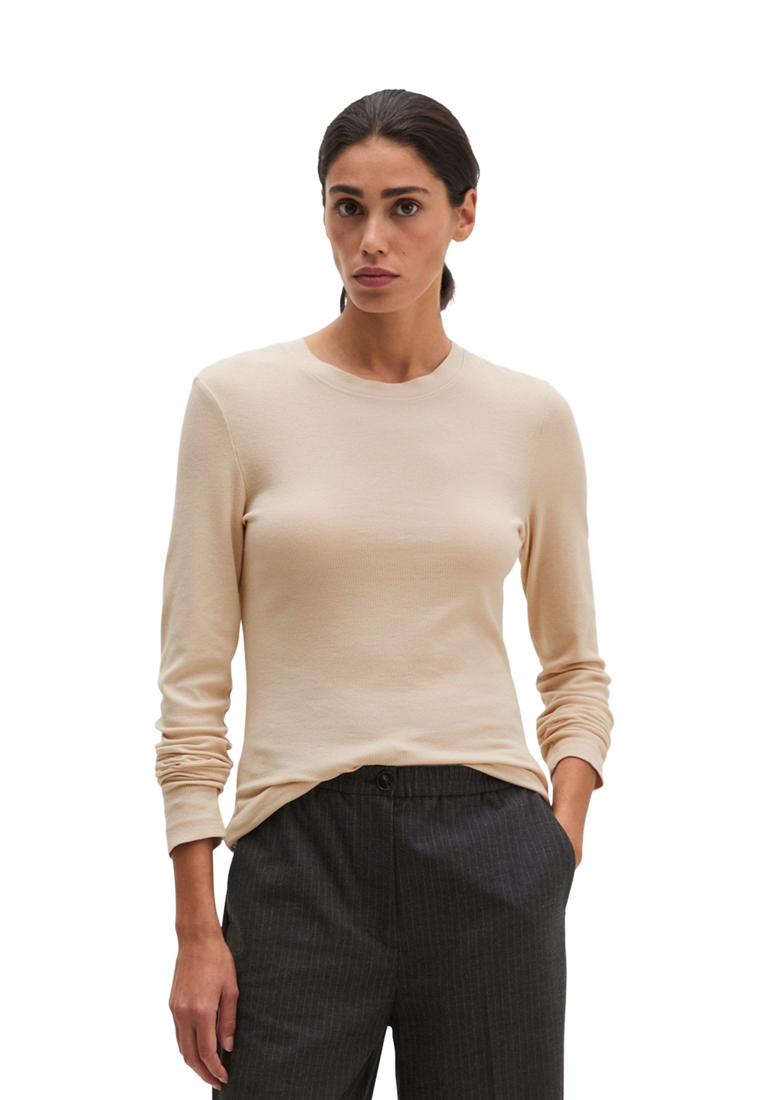 Marc O'Polo Langarmshirt aus Lyocell-Bio-Baumwoll-Stretchjersey
