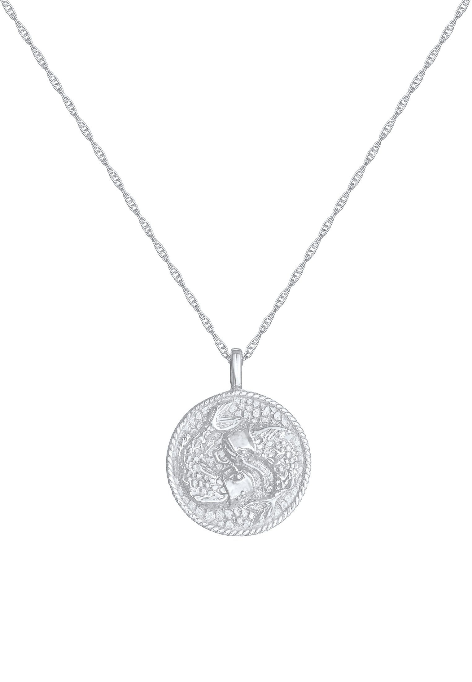 Münze mit 925 Silber Elli Kette Sternzeichen Zodiac Anhänger Astro Fisch