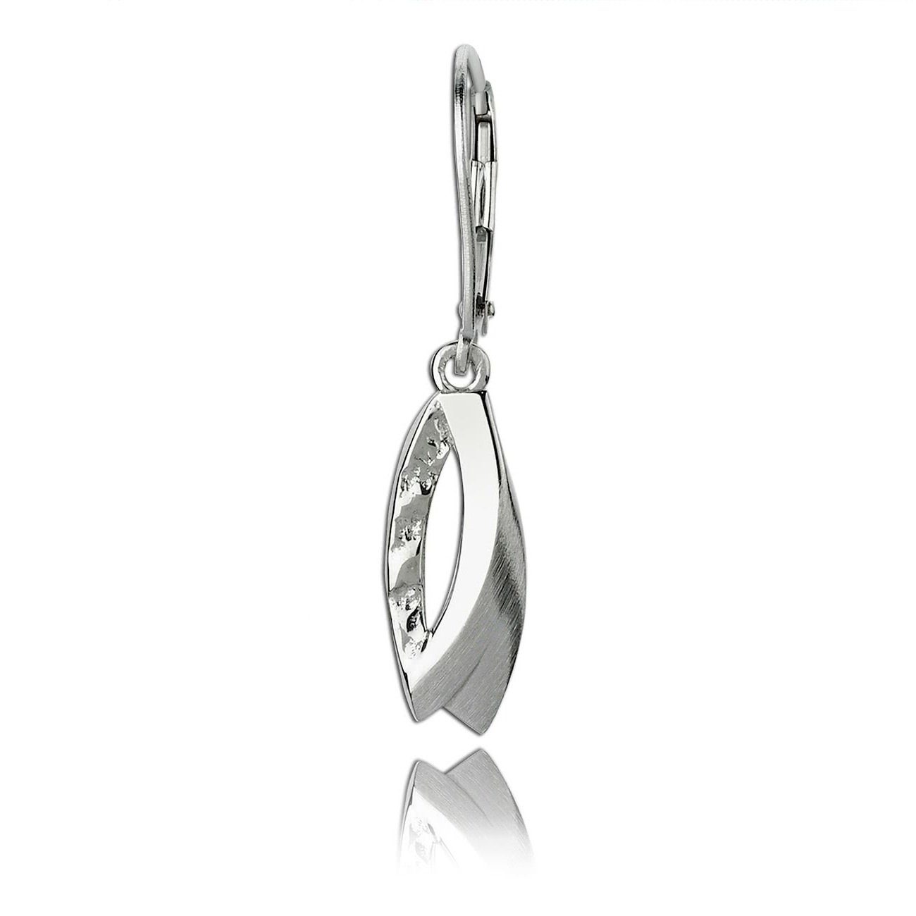 Silber Farbe: silber (Ohrhänger), Silber, matt-poliert Ohrhänger Sterling Blätter Damen Ohrhänger 925 aus Paar Damen Ohrringe Balia Balia