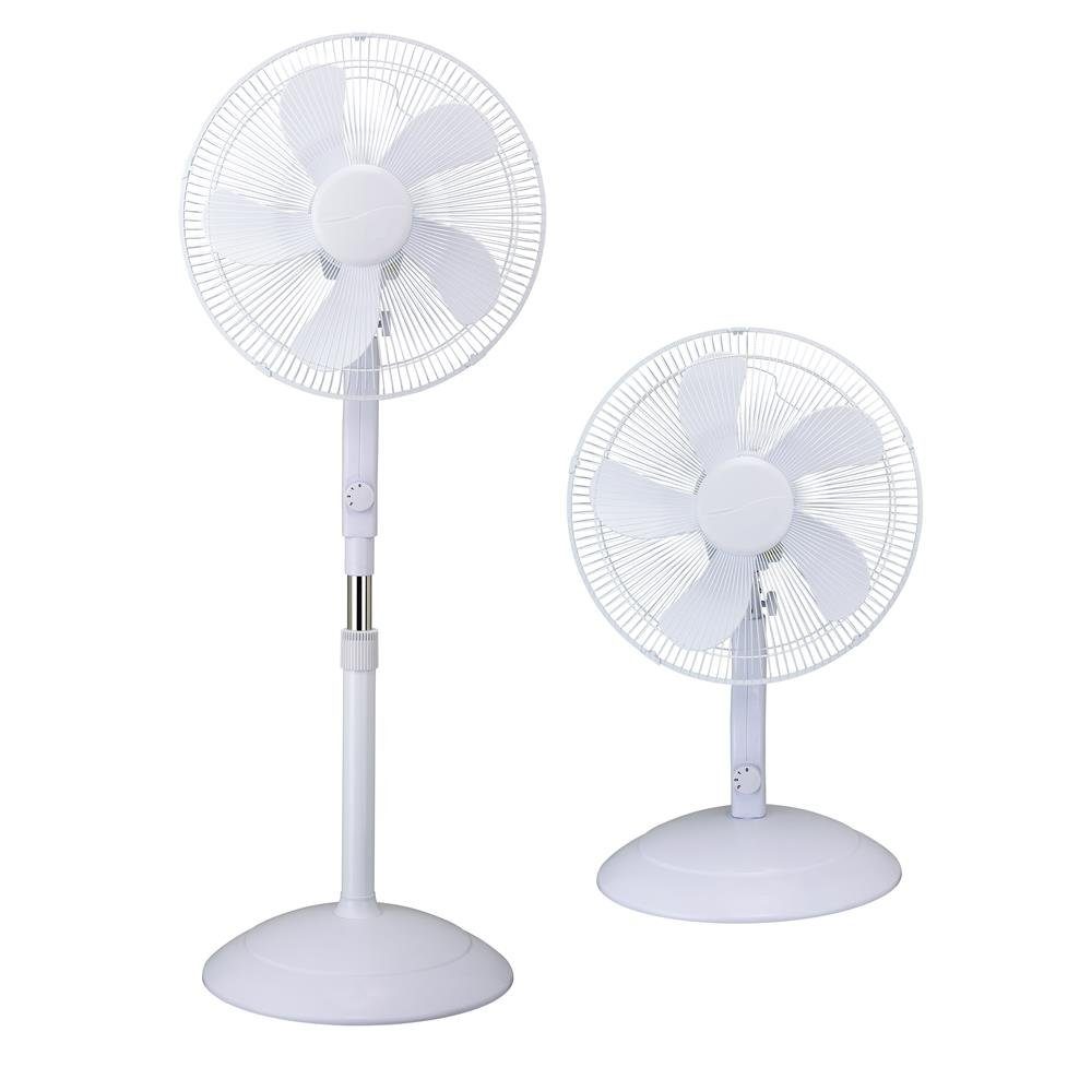 ACTEC Standventilator, Tischventilator / Standventilator weiß 60 Watt oszillierend 3 Geschwindigkeiten