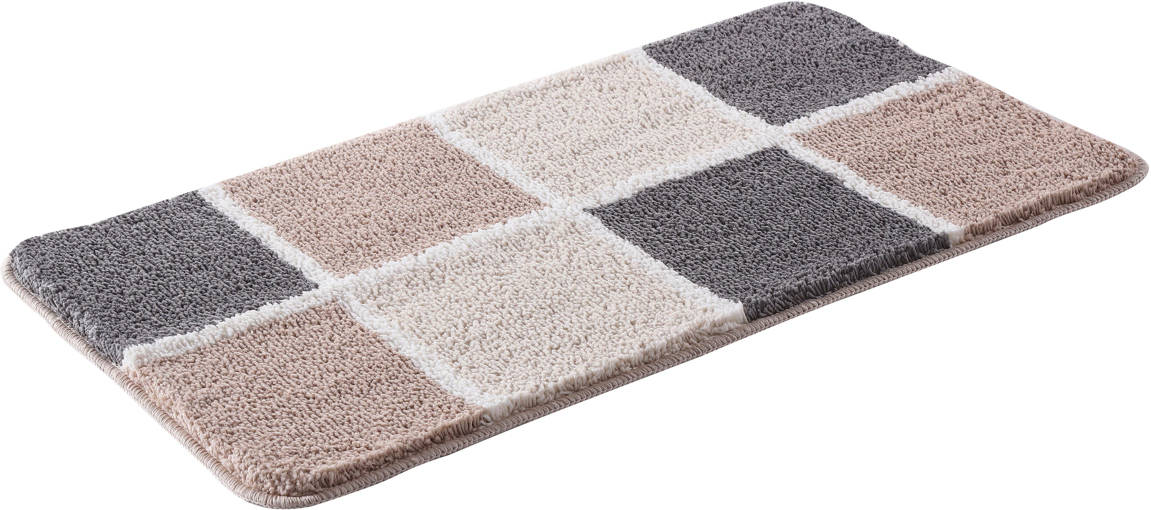 my home Badematte Anna mit Kachelmuster, Badvorleger, Badezimmer Teppich, D günstig online kaufen