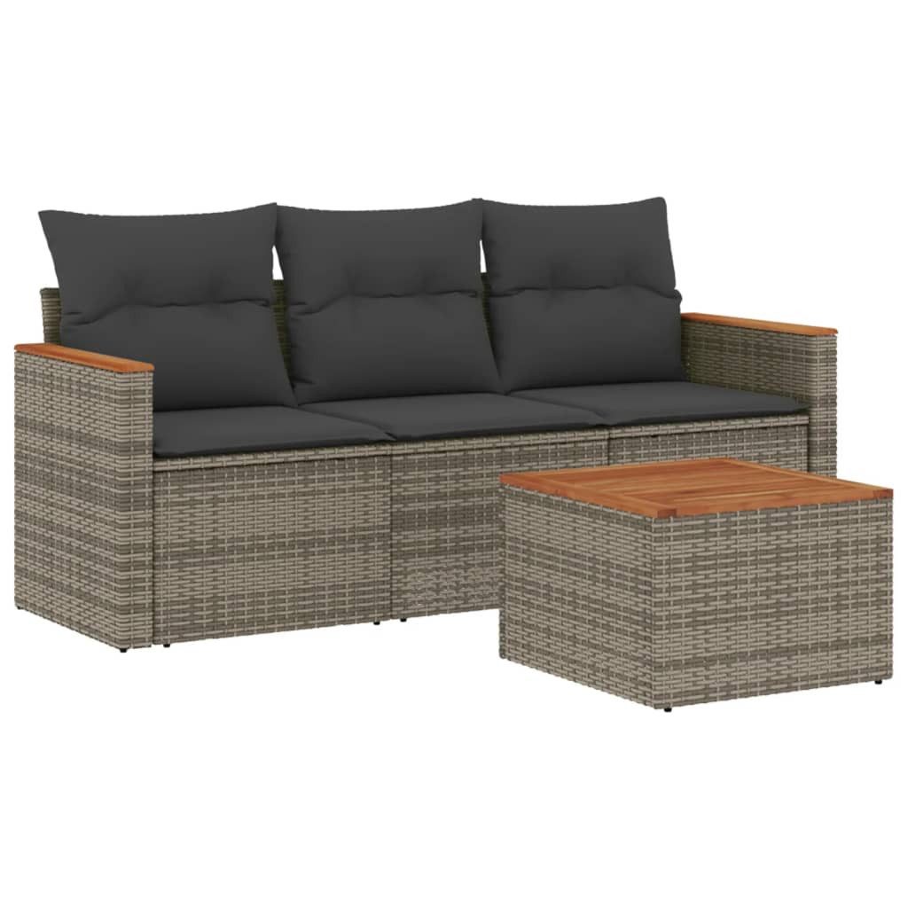 vidaXL Gartenlounge-Set 4-tlg. Garten-Sofagarnitur mit Kissen günstig online kaufen