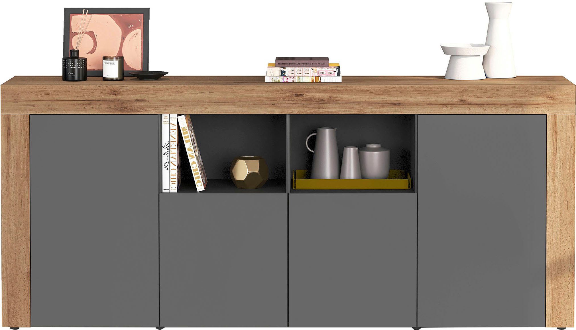 INOSIGN Sideboard CHRONOS Breite 200 cm mit 4 Türen, 2 offene und 8 geschlo günstig online kaufen