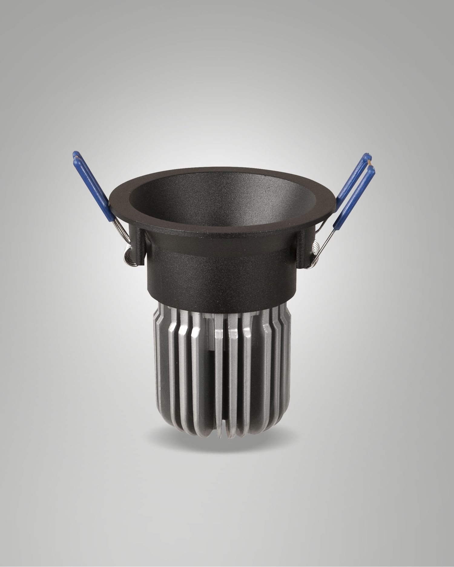 Licht-Erlebnisse Einbauleuchte JALUR, LED fest integriert, Warmweiß, LED mit Dimmer Aluminium Ø 8,2 cm IP40 Schwarz rund 2700 K 1220 lm