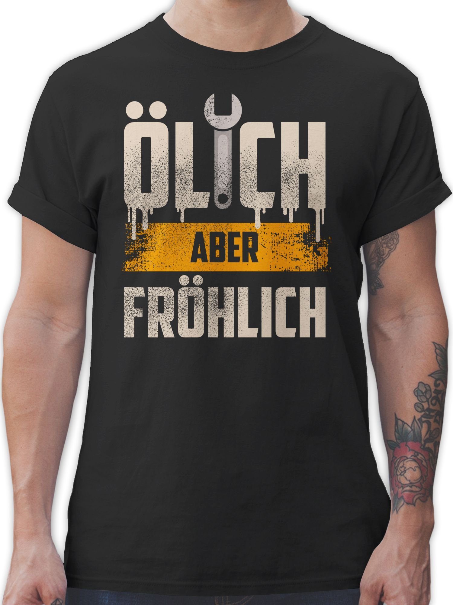 Ölich T-Shirt 01 fröhlich Schwarz Shirtracer aber Geschenke Handwerker