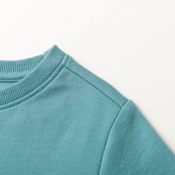 suebidou Sweatshirt Pullover aus Fleece mit Blumendruck Sweatshirt für Mädchen mintgrün (104-tlg)