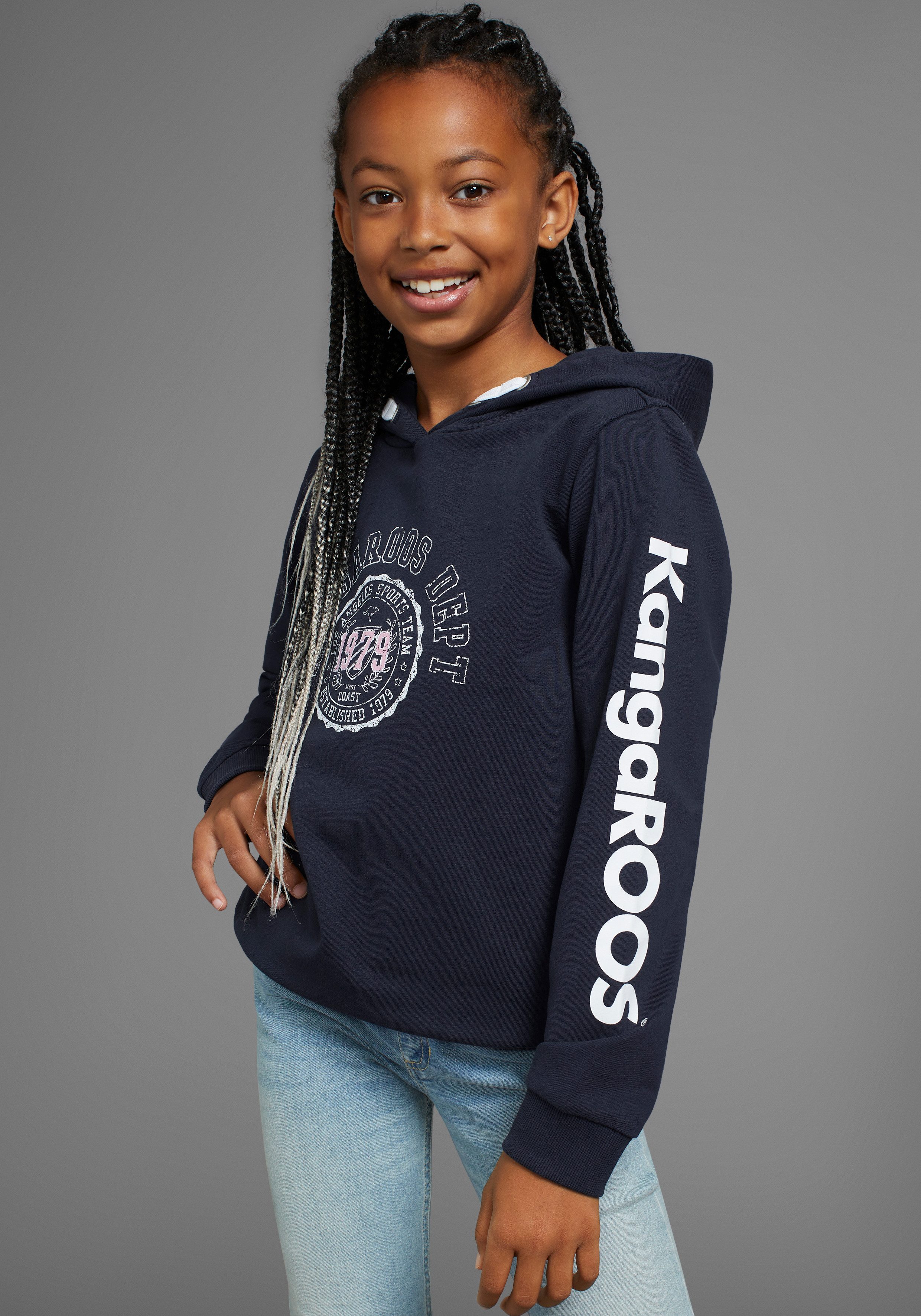 KangaROOS Kapuzensweatshirt Logo-Print, in weicher Qualität für Mädchen